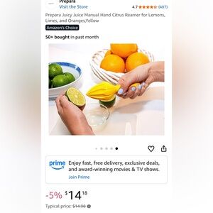 Farberware Bright Yellow Citrus Squeezer